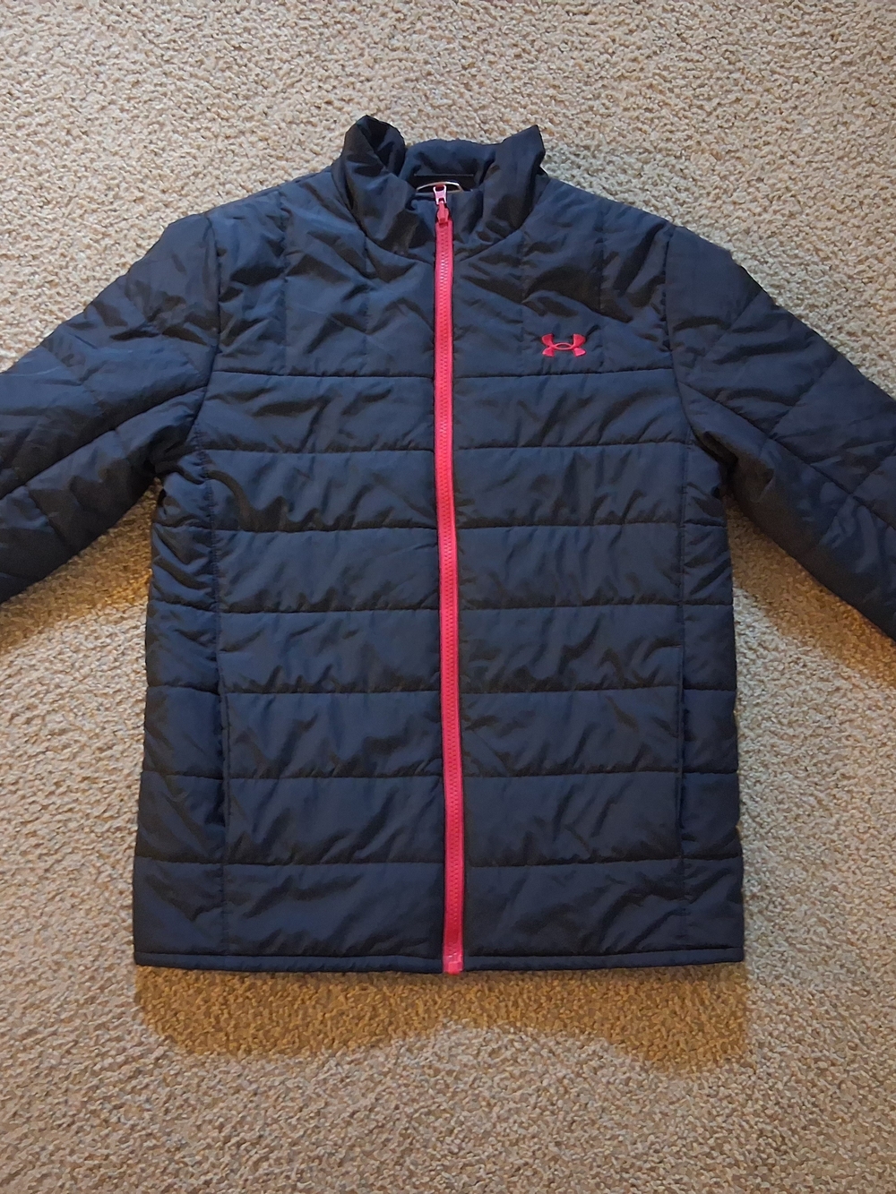 Under Armour Kids' Black Puffer Jacket with Red Trim